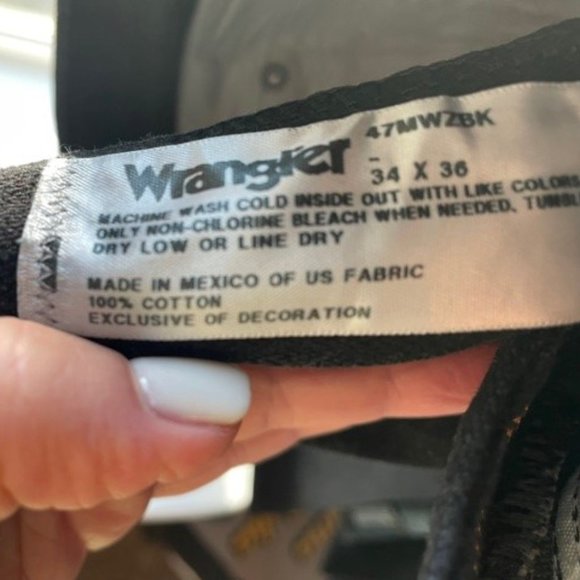 Wrangler 47MWZ BLACK Denim Jeans - Picture 5 of 5